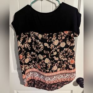 Black and floral blouse size small